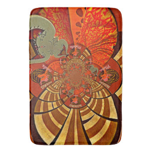 Whimsical Heights: Beautiful Funny Giraffe African Bath Mat