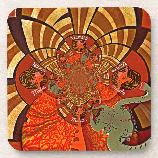 Whimsical Heights: Beautiful Funny Giraffe African Drink Coaster (Front)