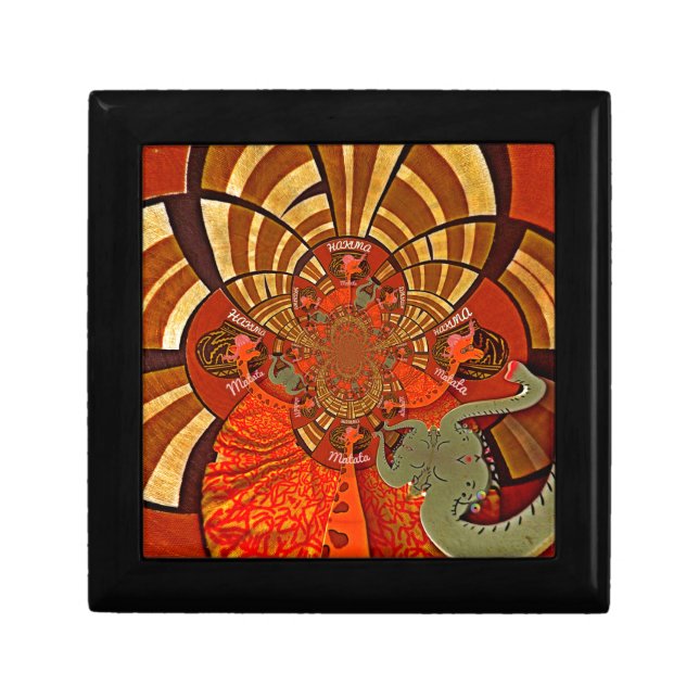 Whimsical Heights: Beautiful Funny Giraffe African Keepsake Box (Front)