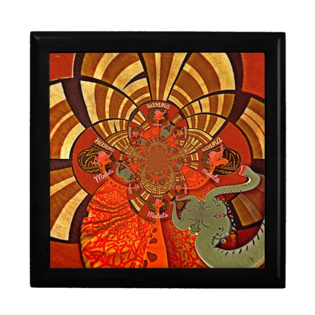 Whimsical Heights: Beautiful Funny Giraffe African Keepsake Box (Front)