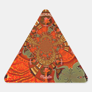 Whimsical Heights: Beautiful Funny Giraffe African Triangle Sticker