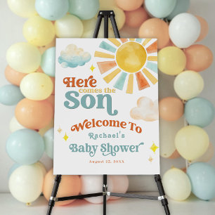 Whimsical Here Comes the Son Sun Rays Baby Shower Foam Board