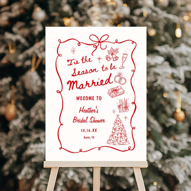 Whimsical Holiday Bridal Shower Foam Board (Creator Uploaded)