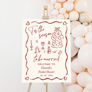 Whimsical Holiday Bridal Shower Welcome Sign