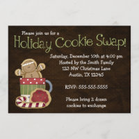 Whimsical Holiday Cookie Swap Invitations