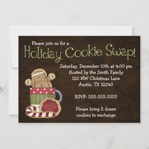 Whimsical Holiday Cookie Swap Invitations