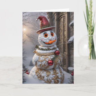 Whimsical Holiday Greeting Cards - Snowman