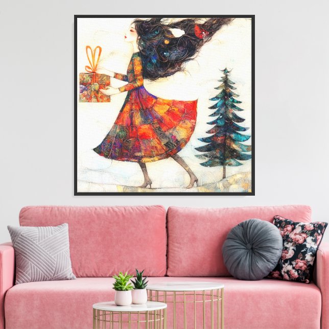 Whimsical Holiday Journey Fantasy Canvas Art (Insitu(LivingRoom))