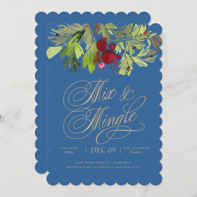 Whimsical Holiday Party Invitation (Front/Back)