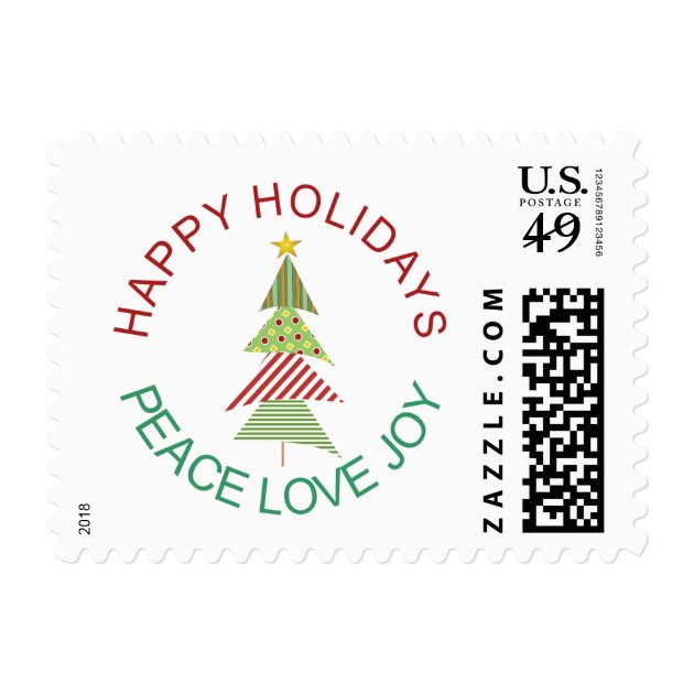 Whimsical Holiday Tree Postage
