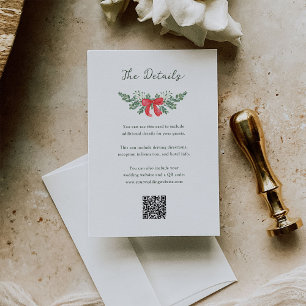 Whimsical Holiday Wedding   Guest Details QR Code Enclosure Card
