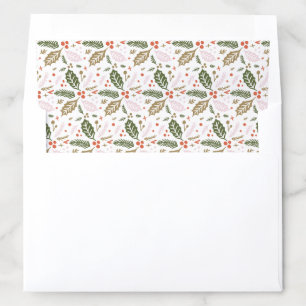 Whimsical Holly Berry Colorful Christmas Envelope Liner