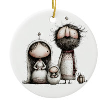 Whimsical Holy Family Nativity