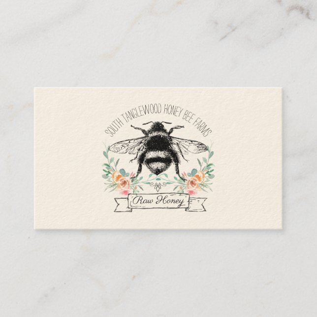 Whimsical Honey Bee Apiary Farm Beekeeper Business Card (Front)