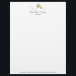 Whimsical Honey Bees Apiary Beekeeper Farm Letterhead<br><div class="desc">Whimsical illustrated busy honey bees buzzing around cute style bee logo business letterhead for an apiary beekeeper farm selling honey and honey products.</div>
