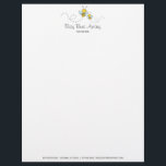 Whimsical Honey Bees Apiary Beekeeper Farm Letterhead<br><div class="desc">Whimsical illustrated busy honey bees buzzing around cute style bee logo business letterhead for an apiary beekeeper farm selling honey and honey products.</div>