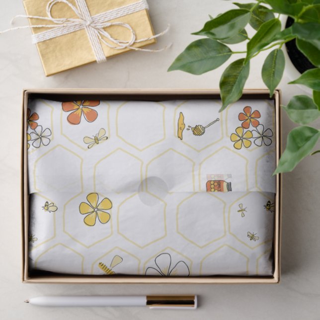Whimsical Honeycomb and Bumblebee collection Tissue Paper (Gift)