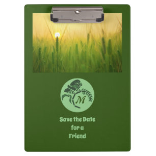 Whimsical Hooded Grasshopper Monogram Photo Clipboard