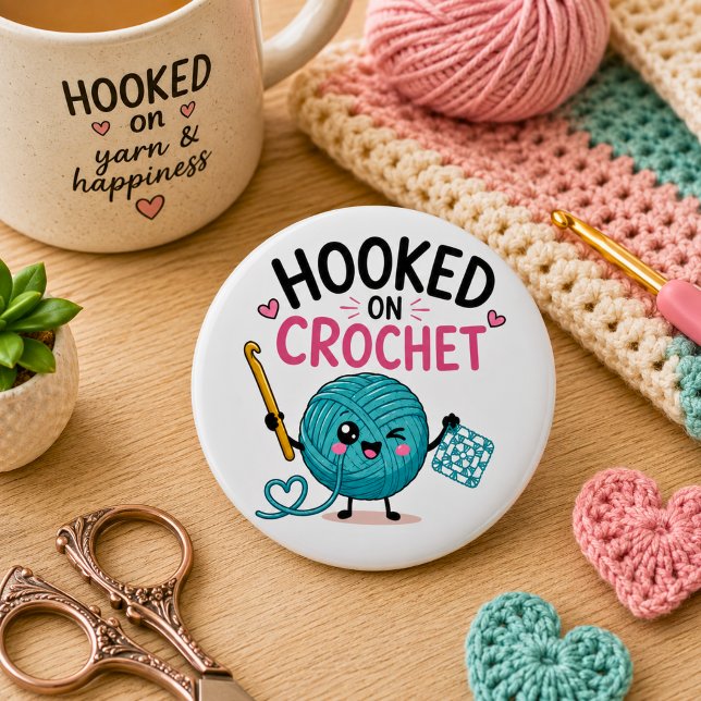 Whimsical Hooked on Crochet Button (Creator Uploaded)