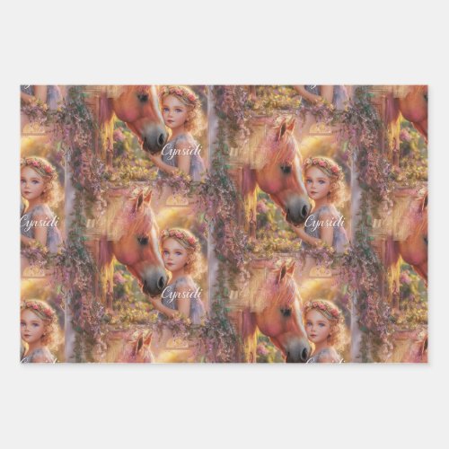 Whimsical Horse Lover Wrapping Paper Sheets