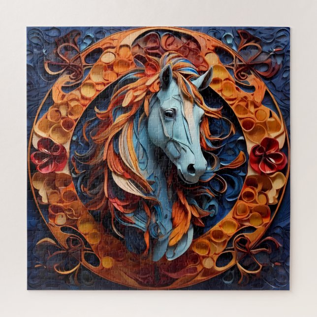 Whimsical Horse Portrait: An Art Puzzle (Vertical)