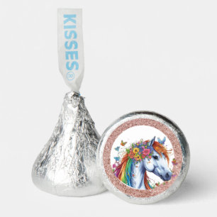 Whimsical Horse Rainbow Floral Equestrian Birthday Hershey®'s Kisses®