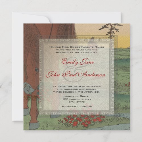 Whimsical Horse Wedding Invitation