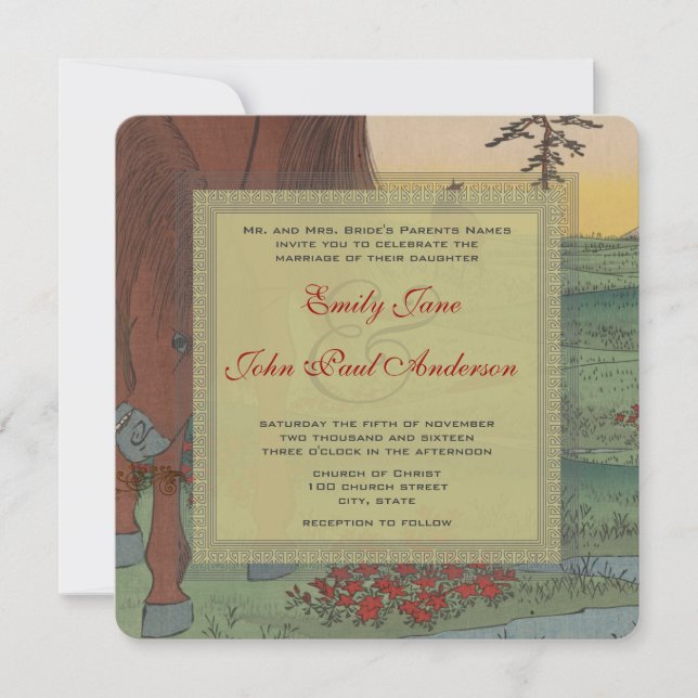 Whimsical Horse Wedding Invitation (Front)