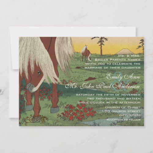 Whimsical Horse Wedding Invitations