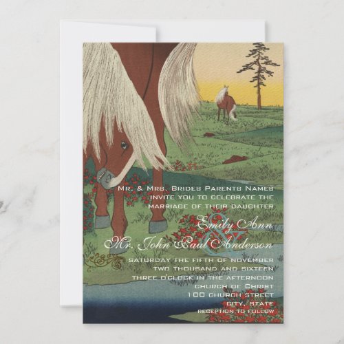 Whimsical Horse Wedding Invitations