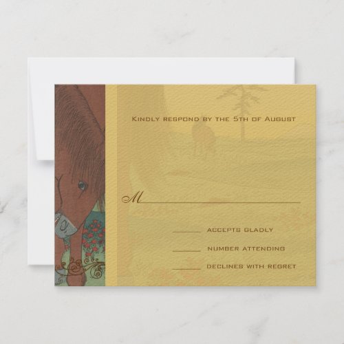 Whimsical Horse Wedding Response Card