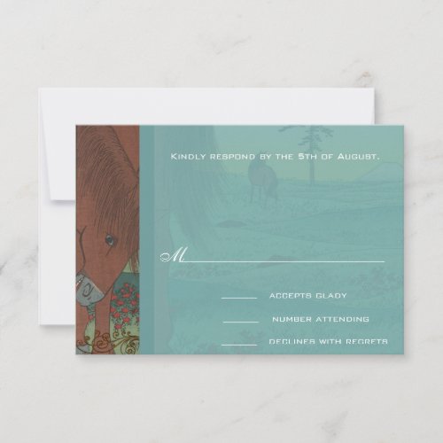 Whimsical Horse Wedding Response Card