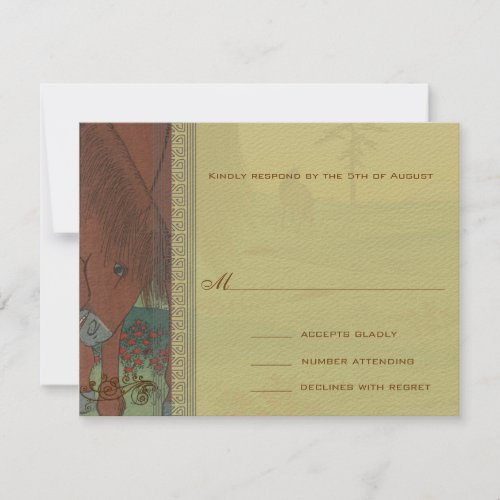 Whimsical Horse Wedding Response Card