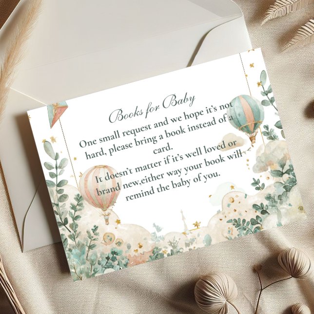 Whimsical Hot Air Balloon Books for Baby  Enclosure Card (Creator Uploaded)