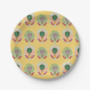 Whimsical Hot Air Balloon Wizard Theme Paper Plates