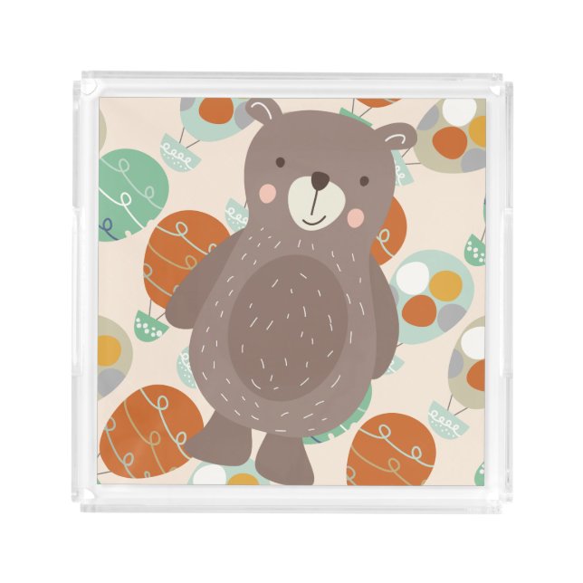 Whimsical Hot Air Balloons Acrylic Tray (Front)