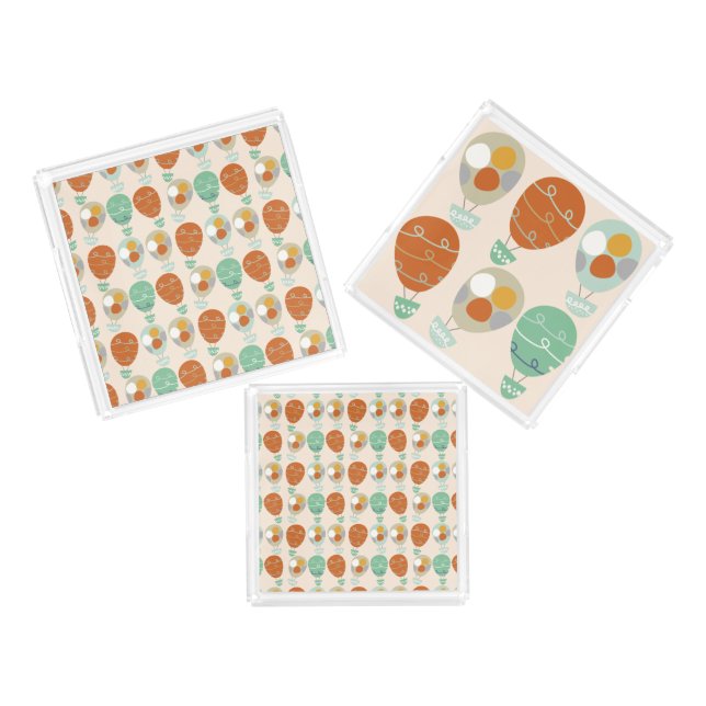 Whimsical Hot Air Balloons Acrylic Tray (Set)
