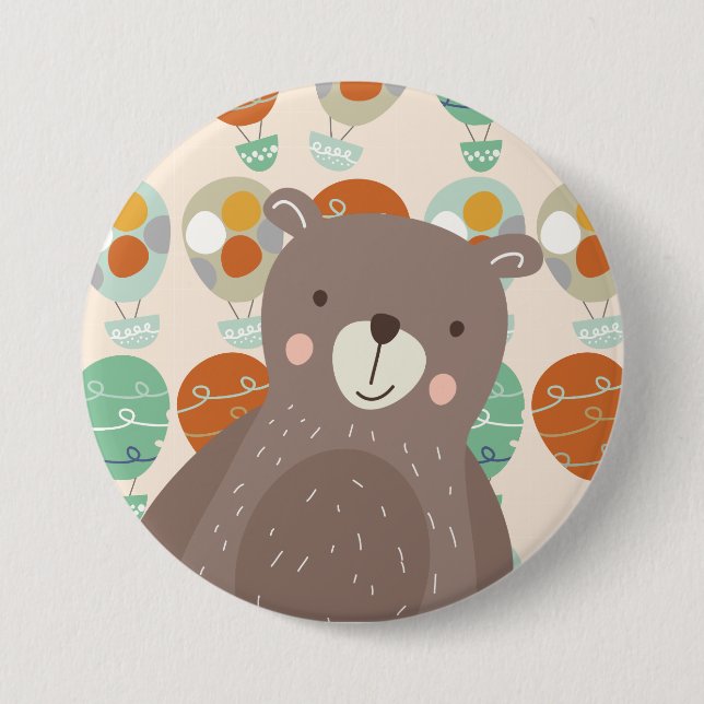 Whimsical Hot Air Balloons Button (Front)