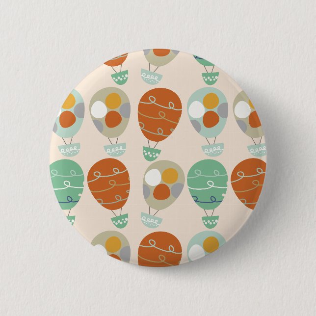 Whimsical Hot Air Balloons Button (Front)