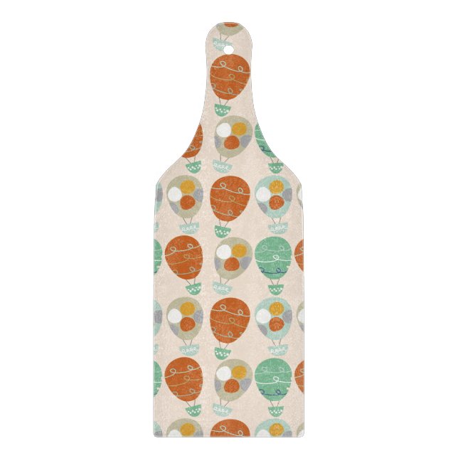 Whimsical Hot Air Balloons Cutting Board (Front)