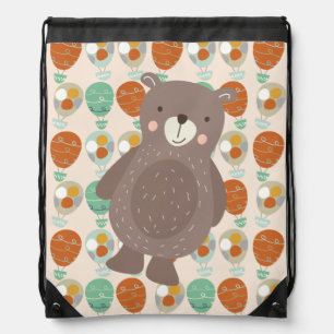 Whimsical Hot Air Balloons Drawstring Bag