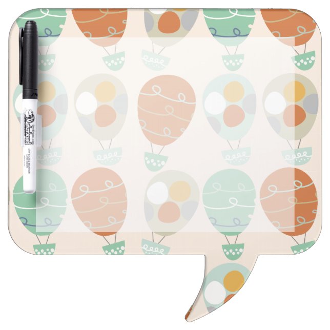 Whimsical Hot Air Balloons Dry Erase Board (Front)