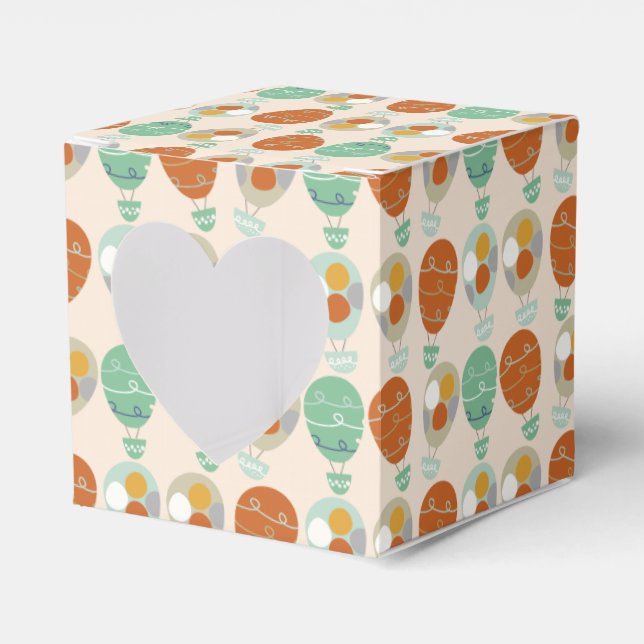 Whimsical Hot Air Balloons Favor Boxes (Front Side)