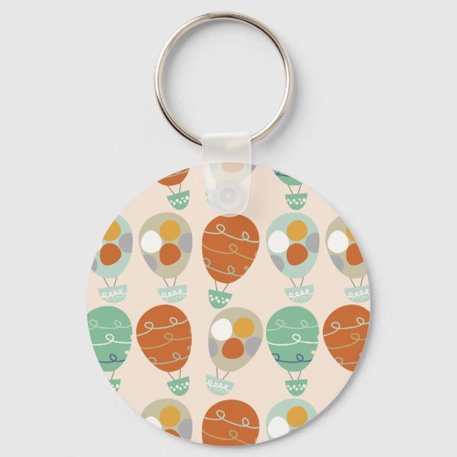 Whimsical Hot Air Balloons Keychain (Front)