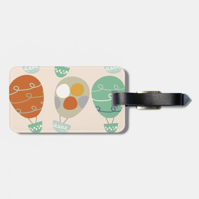 Whimsical Hot Air Balloons Luggage Tag (Back Horizontal)