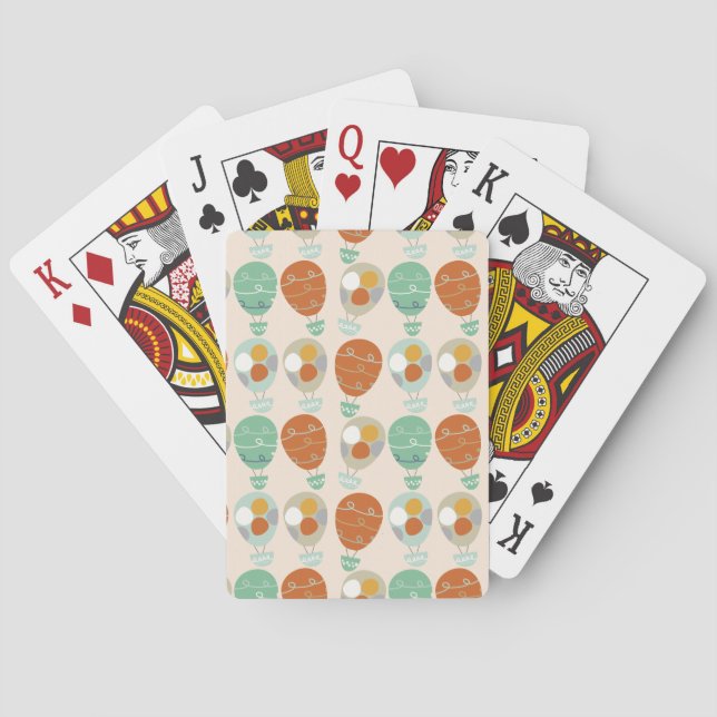 Whimsical Hot Air Balloons Poker Cards (Back)