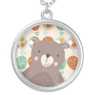 Whimsical Hot Air Balloons Silver Plated Necklace