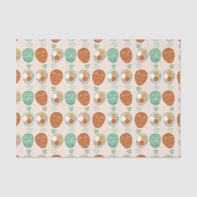 Whimsical Hot Air Balloons Tissue Paper (Front)