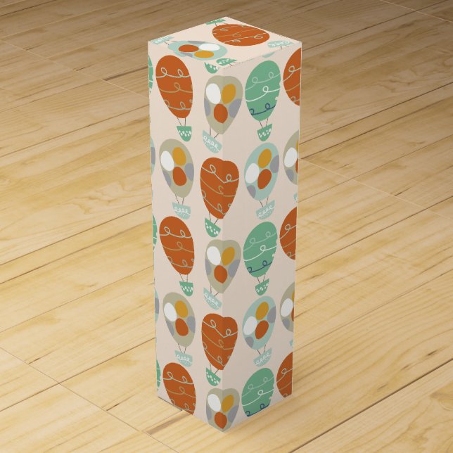 Whimsical Hot Air Balloons Wine Box (Front)