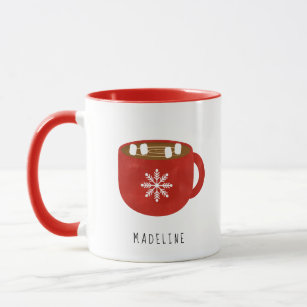 Whimsical Hot Cocoa Snowflake Coffee  Mug